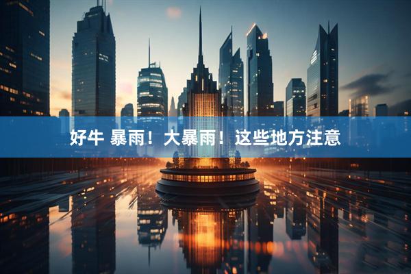 好牛 暴雨！大暴雨！这些地方注意