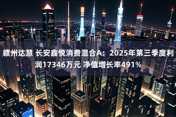 赣州达慧 长安鑫悦消费混合A：2025年第三季度利润17346万元 净值增长率491%